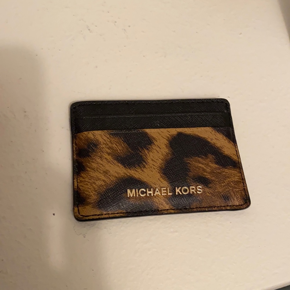 Michael Kors cheetah print card case